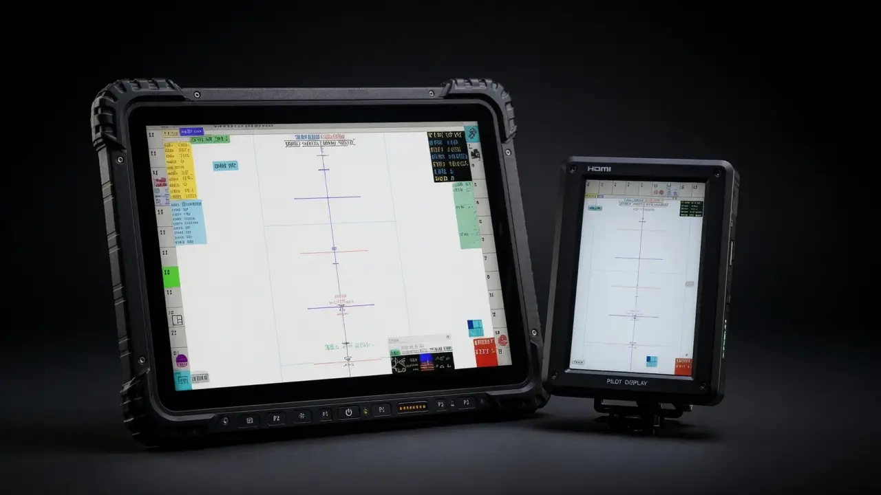 TrackThat ARIS rugged tablet with dual-screen navigation display